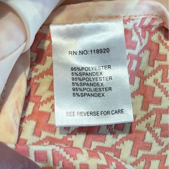 NWT LUCY PARIS Long Sleeve Patterned Peplum Blazer Pink White Women’s Size Med - Picture 7 of 7